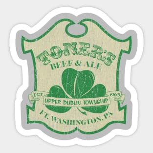 Toner's Beef & Ale 1963 Sticker